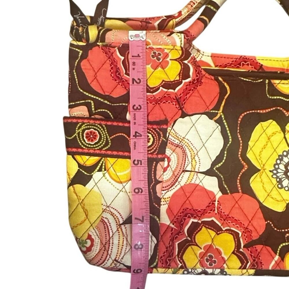 Vera Bradley BowlerBag Retired Buttercup Floral Quilted Handbag Brown Yellow Red - Picture 7 of 7